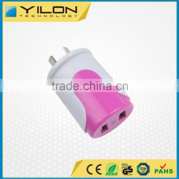 Response In 12 Hours Custom Logo Travel Dual USB Wall Chargers