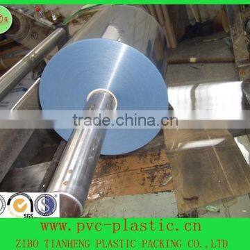 clear RIGID PVC with bluish pharmaceutical blister packaging