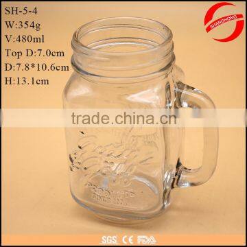 480ml glass drinking mason jar glass manufacturer with screw top