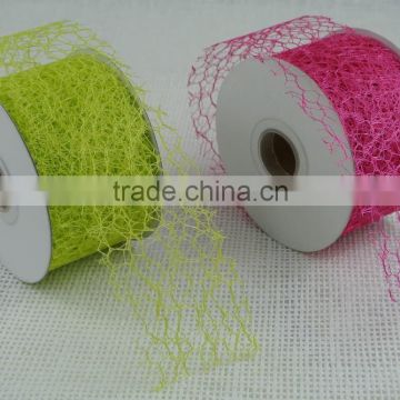 Hot Sale 100%polyester Types of Stone Mesh Fabric for Ribbon