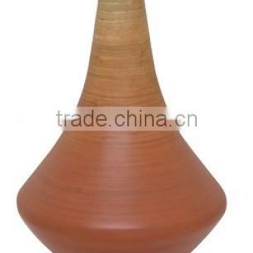 High quality best selling spun bamboo laccquer ombre style brown vase from Vietnam