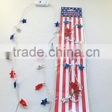 2014 fashion 4th of July Independence day's flashing light stars necklace