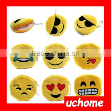 UCHOME New Popular Design Emoji Plush Mini Kids Coin Purses Pocket Money Bag