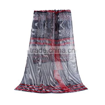 Voile Scarves & Wraps Rectangle Black Wine Red Leopard Print Alibaba Scarves