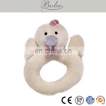 CHI130314,14cm chick plush stuffed animal baby wrist rattle