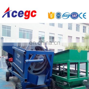 China mini mobile gold trommel screen washing and processing plant for sale