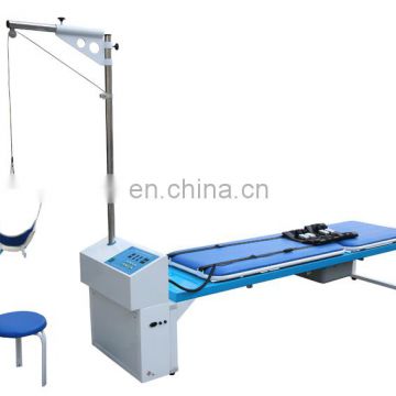 Cervical and lumbar traction physiotherapy bed