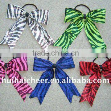 Glitter zebra hair bow