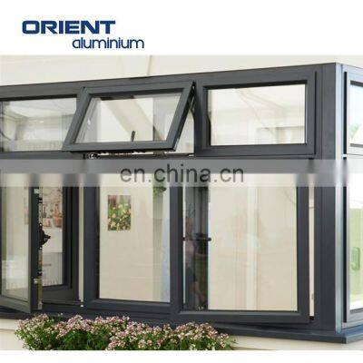 China Factory Low Price Thermal Break Tempered Glasses American Standard Single Aluminum Casement Window