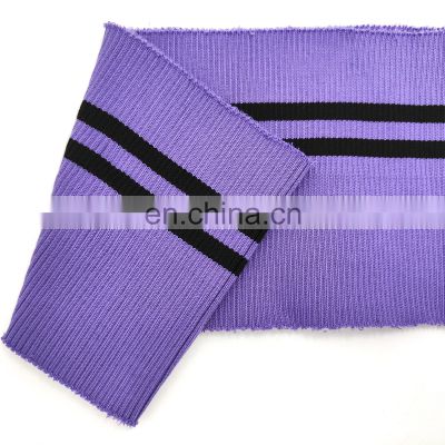 Anti-Pilling 300 High Quality Rib Hem Supplier Custom Ribbing 1X1 stripe Knit Rib Fabric