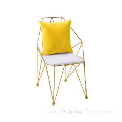 Iron Wire Armchair with Geometric Irregular Backrest DC-W12