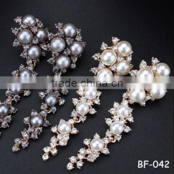 2015 fashion pearl diamond earrings set charming long earring fashion women jewelry