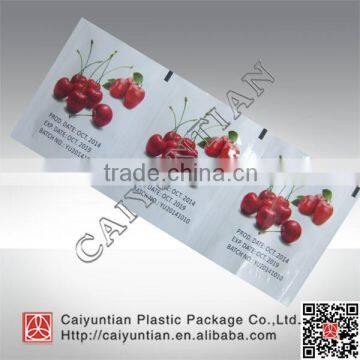 Custom printed three side sealed plastic bag in roll, mini size dried food bags on roll