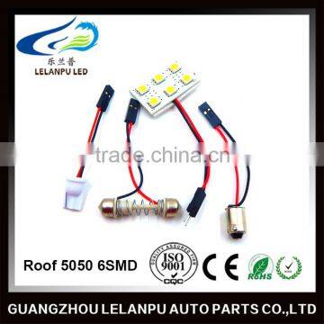 factory price auto led t10/ba9s/festoon roof light 5050 6SMD car led panel dome light led reading light