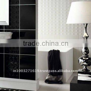 Blcck and white combination Wall Tiles in digital