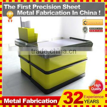 customized supermarket metal checkout cashier counter