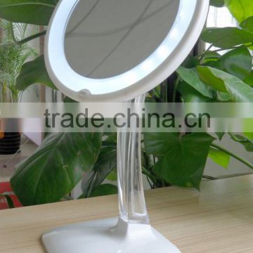 Pedestal LED Makeup Mirror, pedestal desktop vanity mirror with led, led magnfiiying makeup mirror