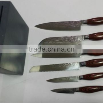 Damascus Chef knives & knives set with holer