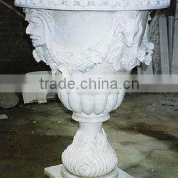 White marble stone plant hand carved sculpture for home garden hotel restaurant