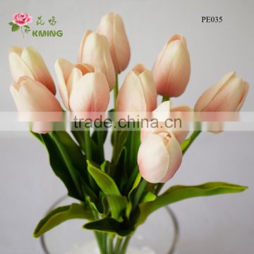 34cm Height Real Touch Polyester Pink Color Artificial Bouquet Tulip
