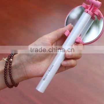 factory with mirror foldable selfie stick for iphone 4/4s