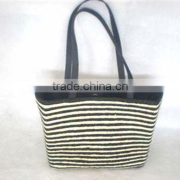 High Quality Summer Beach Stripe Wheat Straw Tote Bag