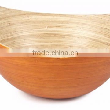 Best selling eco friendly orange bamboo salad bowl from vietnam