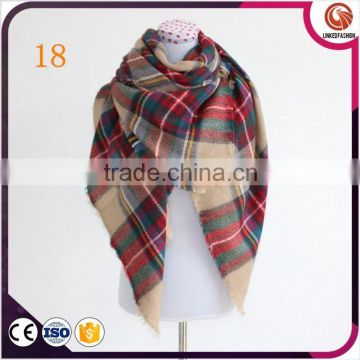 new styles 38colors winter blanket scarf shawl pashmina red tartan scarf