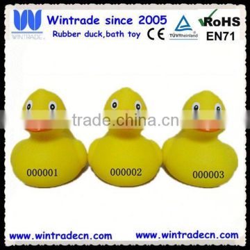 Numbered race duck weighted yellow race toy