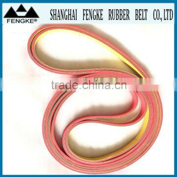 Red Rubber Coating Yellow Flat Belts