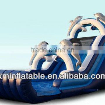 inflatable wet or dry slide dolphin