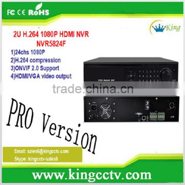 Professional NVR 1080P IPC Input 2U Case H.264 HD DVR 24ch Network Decoding System