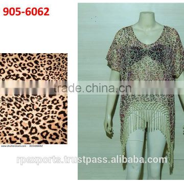 100% polyester beach wear with lace