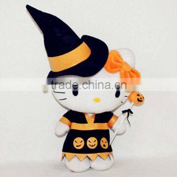 Cute Soft Stuffed Funny Black Halloween Witch Dolls For Gift