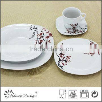 square shape 20pcs porcelain dinnerware sets