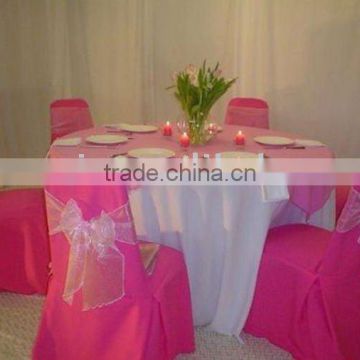 polyester wedding chair cover and banquet table cloth fushia