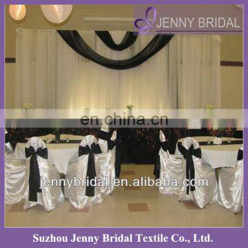 BCK054 2013 wedding chiffon and organza white wedding backdrop