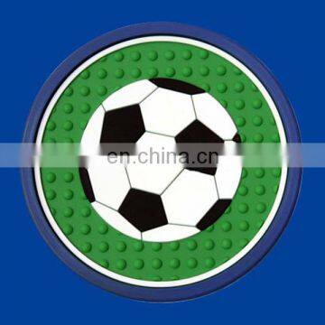 2D football rubber cup coaster drink cup mat