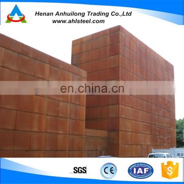 2017 high quality corten steel rust wall cladding/ facade/ panel