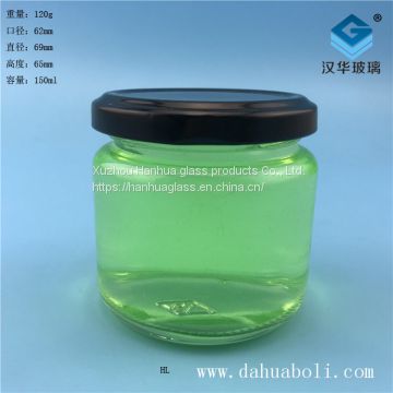 Manufacturer direct selling 150ml glass pickle bottle price, manufacturer of spicy sauce glass bottle