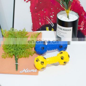 Wholesale Custom Eco friendly Safety Vinyl Pet Toys Dumbbell Style Dog Chew Ball Toys