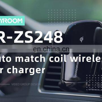 JOYROOM ZS248 FCC CE Qi Car charger mobile Mount Air Outlet Qi 15W Wireless fast Charging Car phone Hoder