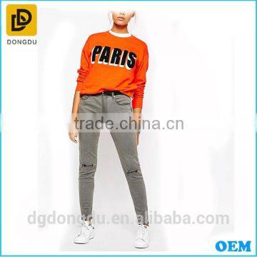 Made in China Custom Lady Wholesale Long Denim Jeans Stretch Tight Skinny Jeans