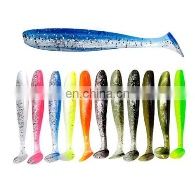 multicolor Soft Fishing Lure 7cm/2g soft worm T tail fish bionic bait 10pcs/bag