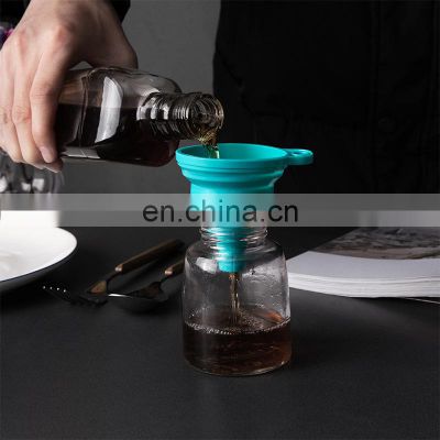 Customized Water Kitchen Spill Free Engine Filling Silicone Collapsible Oil Funnel Set