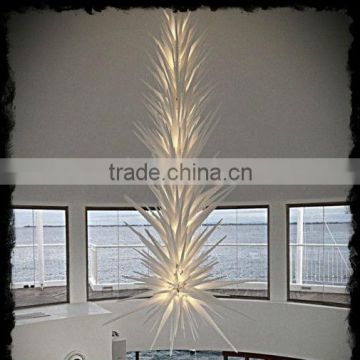 Large White Icicle Glass Chandelier for Club