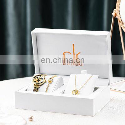 SHENGKE Gift Box Watch Set  K0152L Women Wrist Watch Gold Bracelet Necklace Watch Set Dropshipping Valentines Gift