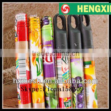 broom handle with Metal thread tip and plastic hange/ metal broom Handle/broom handle