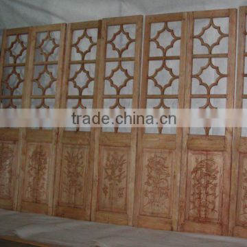 Antique wooden carving natural screen