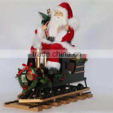 XM-CH1401 22 inch santa claus sitting train for christmas decoration